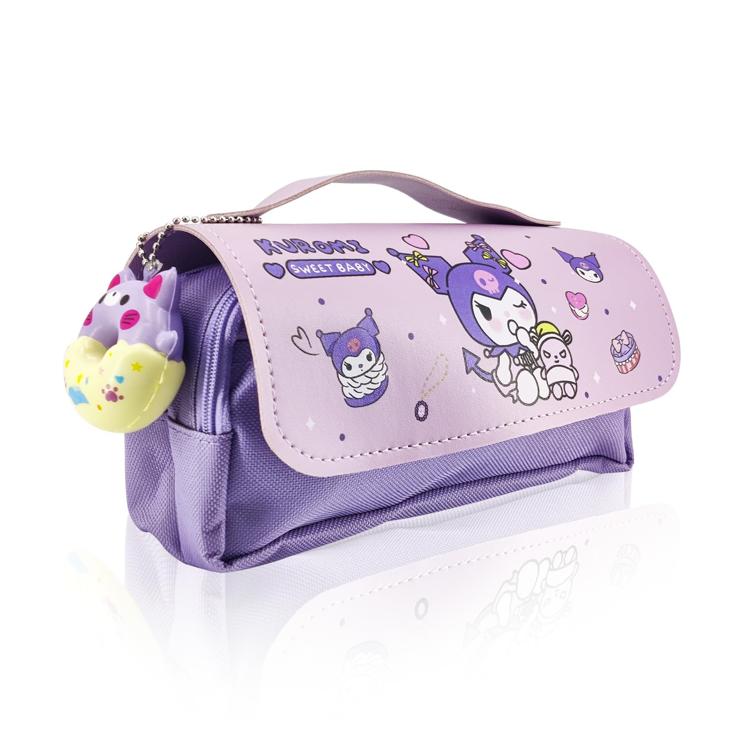 Heartquakes Cute Pencil Pouch Kawaii Big Pencil Case - Cute School Supplies for Girls - Holds Up to 50 Pens - B