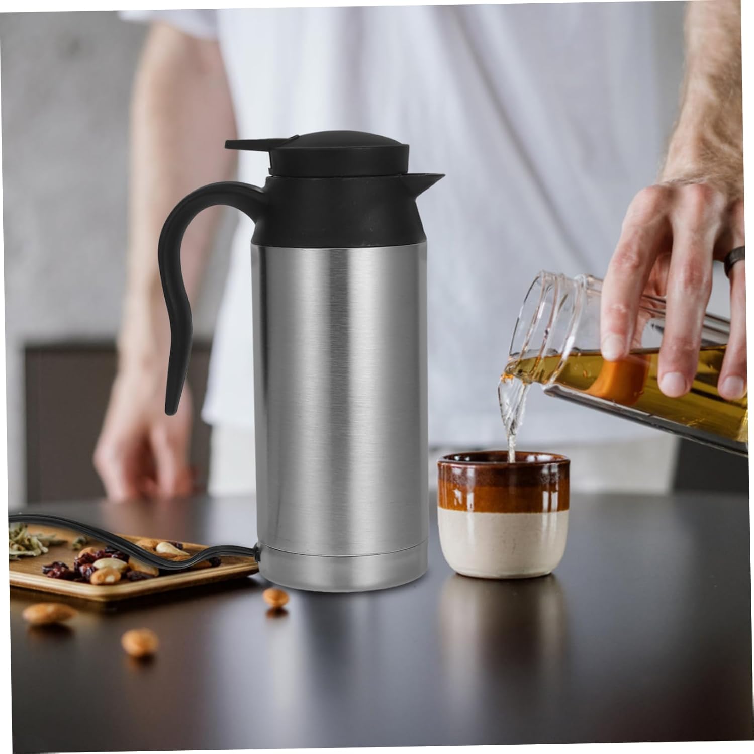 Zerodeko Truck Water Kettle Electric Tea Kettle Hot Water Boiler Large Capacity Stainless Steel Compact Design