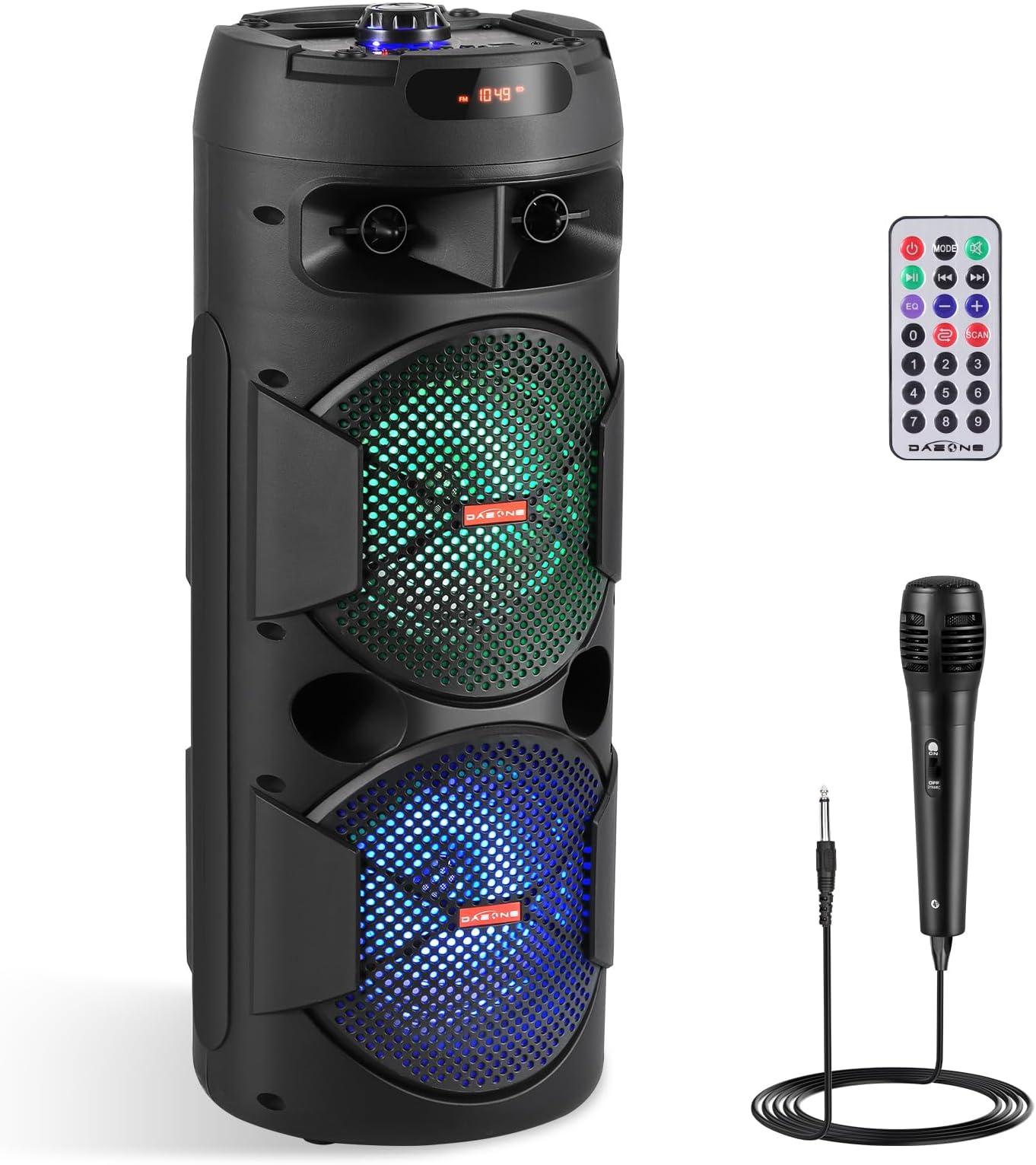 Dual 6.5'' Wireless Party Bluetooth Speaker with FM Radio