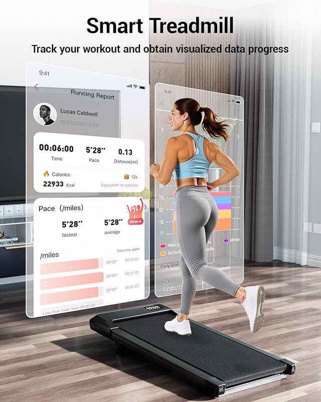 Superun Under Desk Walking Pad with 6% Incline, 3 in 1 Portable Treadmill image 6