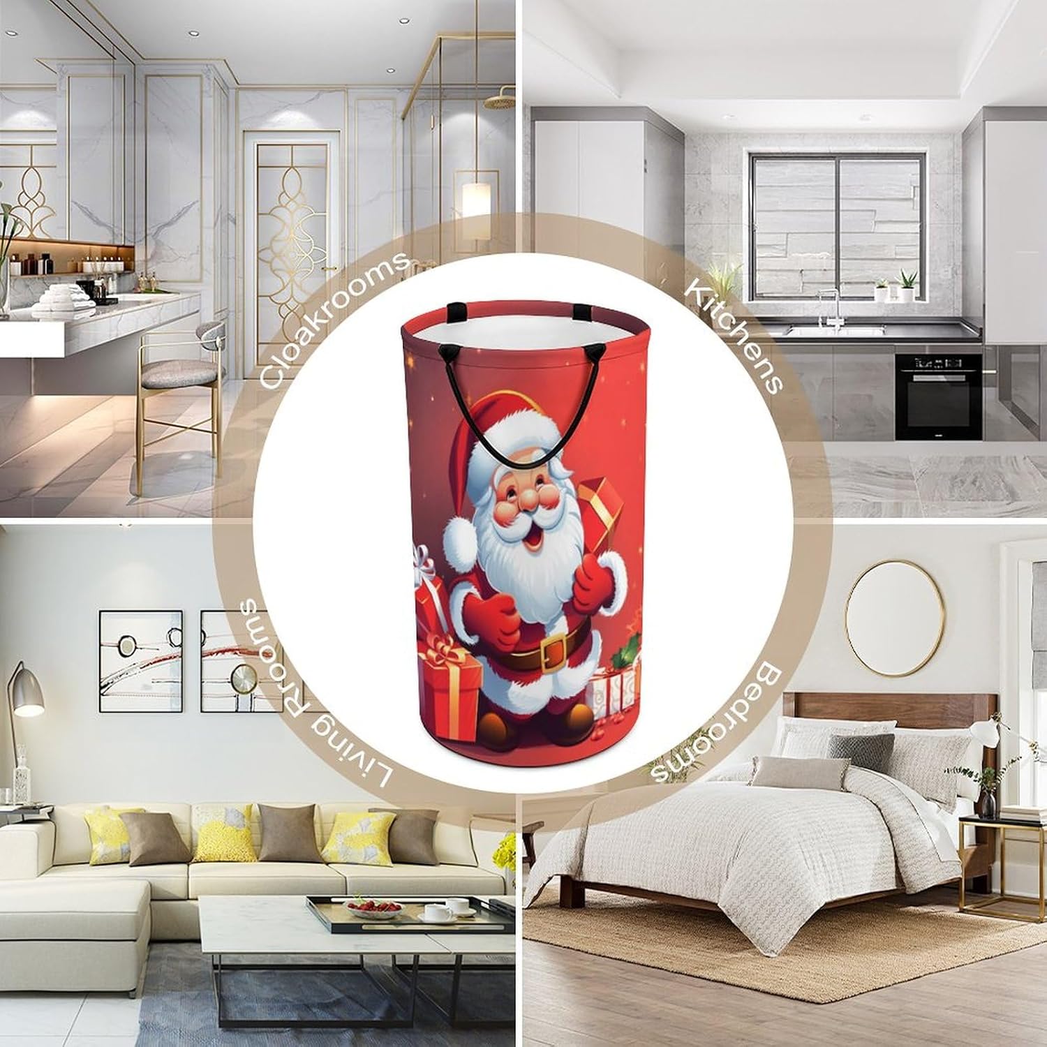 Santa Claus Xmas Gifts Laundry Basket Laundry Hamper Clothes Hamper Collapsible Laundry Baskets Large Laundry Basket Clothes Hampers for Laundry Tall Laundry Basket for Toy