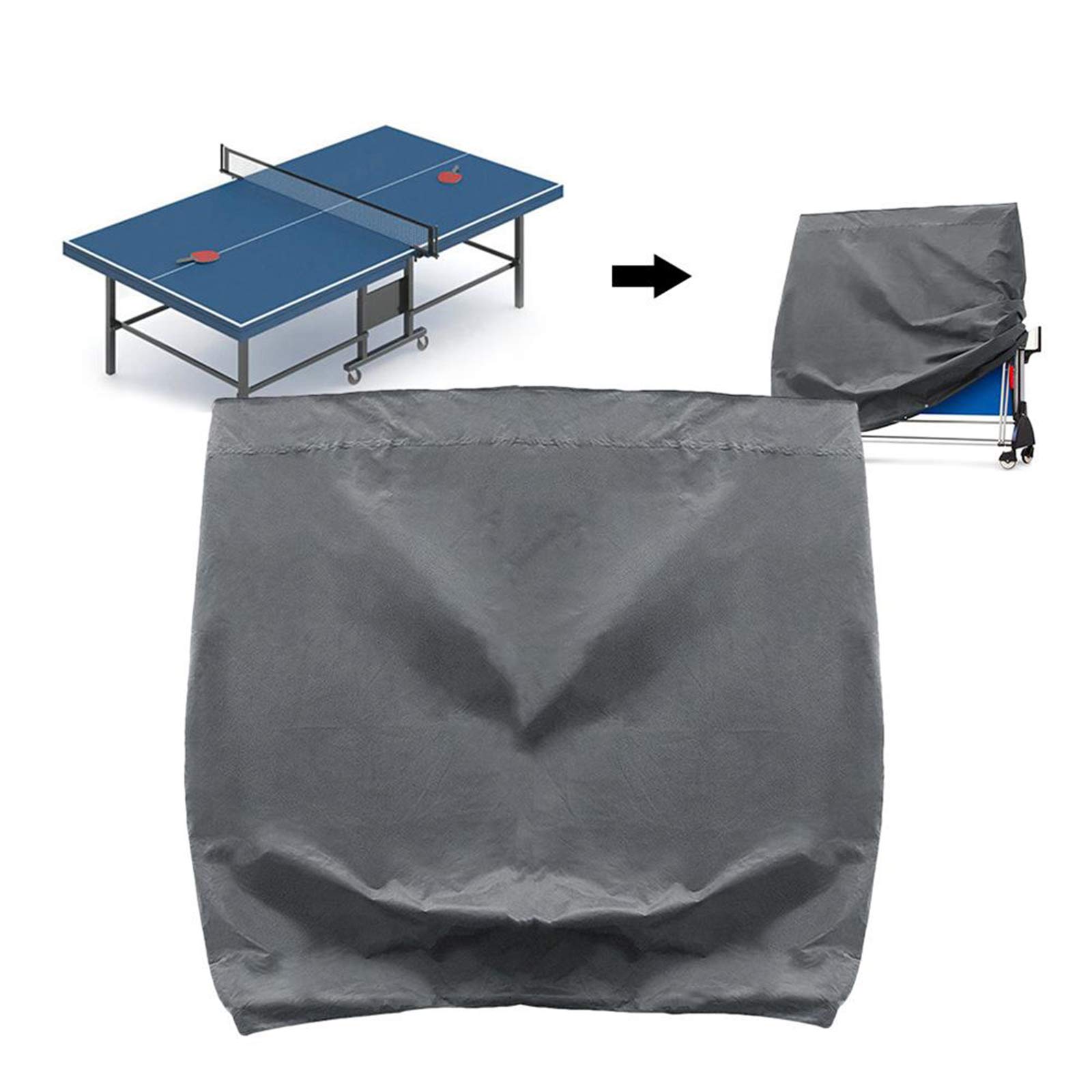 Falten Tischtennisplatte Abdeckung Schutzhülle für Tischtennisplatte für Gartentische und Möbelsets Outdoor/Indoor Abdeckung Wasser und UV beständig 155 * 75 * 150 cm
