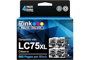E-Z Ink Compatible Ink Cartridge Replacement for Brother LC-75 XL LC75 XL...