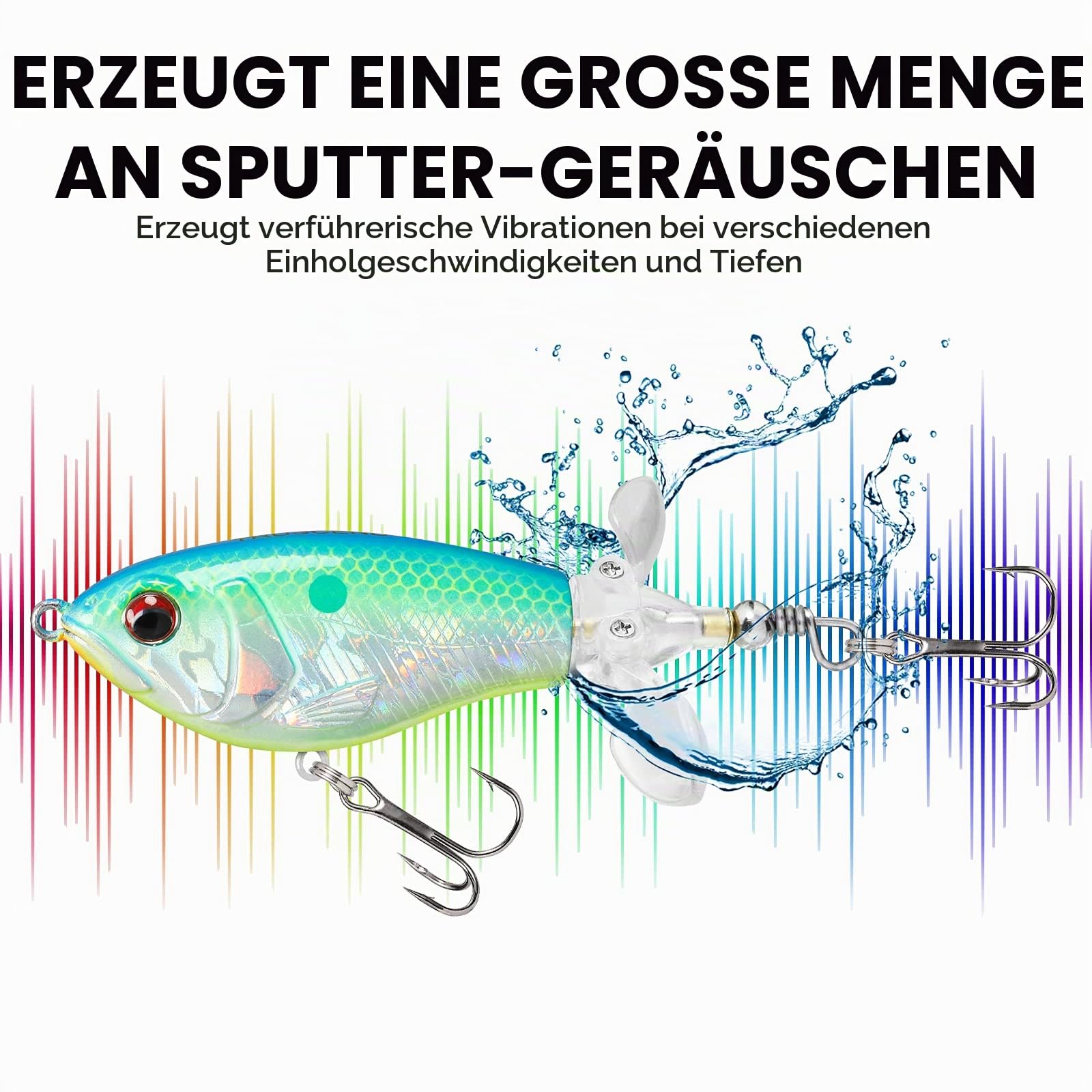 TRUSCEND Easy Catch Popobait mit BKK-Haken, Perfektes Gleichgewicht aus Schall, Spritzer & Schwimmen, Whopper Plopper Oberfläche Angelköder, Topwasser-Plopper-Köder für Barsch, Zander, Forelle, Hecht