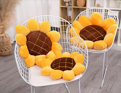 Miniatura 2 de Almohada de flor de girasol, cojín para dormitorio, respaldo de cojín, ventana flotante, tapete de piso para sala de estar (14.9 pulgadas, amarillo)