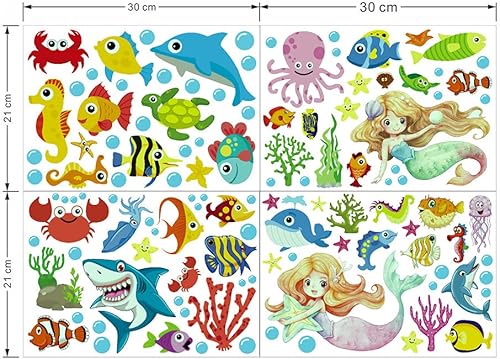 Miniatura 10 de Annande Calcomanías de pared de dinosaurio que brillan en la oscuridad, calcomanías de pared de dinosaurio, acuarela, decoración de habitación de