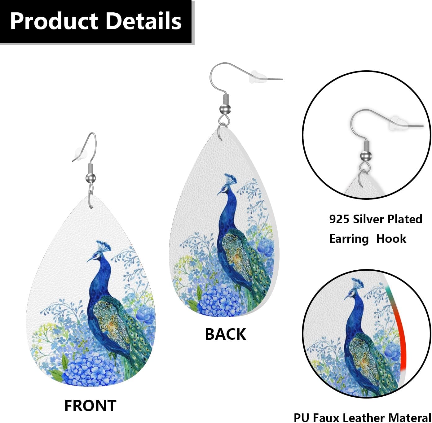 MIOAOSRT Earrings for Women,Leather Earrings Dangle Lightweight Teardrop Earrings Jewelry for Women - Image 2