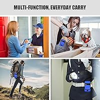 Vista 5 de Dual Phone Holster, Large Smartphone Pouch, Belt Cell Phone Holder for iPhone 16/15/14 Pro Max & Samsung Phones, Compatible with Power Bank, for Blue