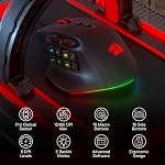 Redragon M811 Aatrox MMO Gaming Mouse, 15 Programmable Buttons Wired RGB Mouse w/Ergonomic Natural Grip Build, 10 Side Macro Keys, Software Supports DIY Keybinds & Backlit