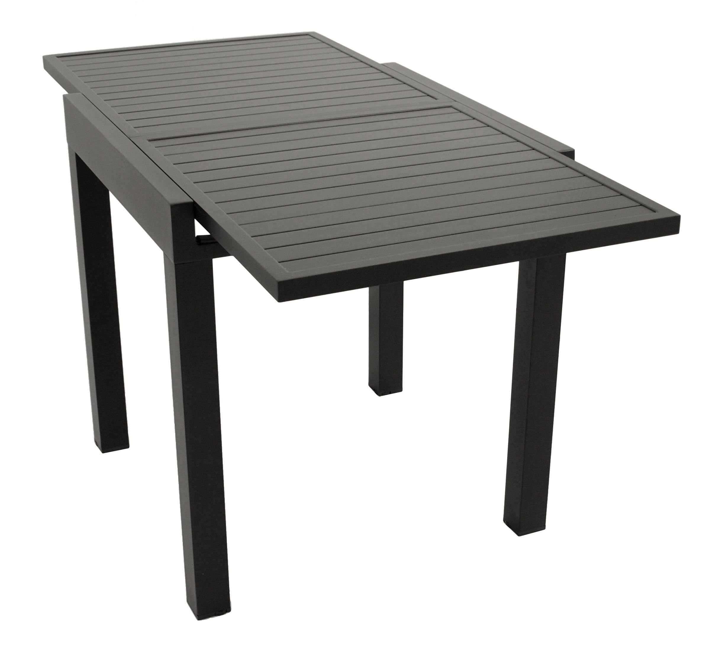DEGAMO Balkontisch Ausziehtisch Alcudia 70/140x70cm, Aluminium anthrazitfarben, Outdoor wetterfest