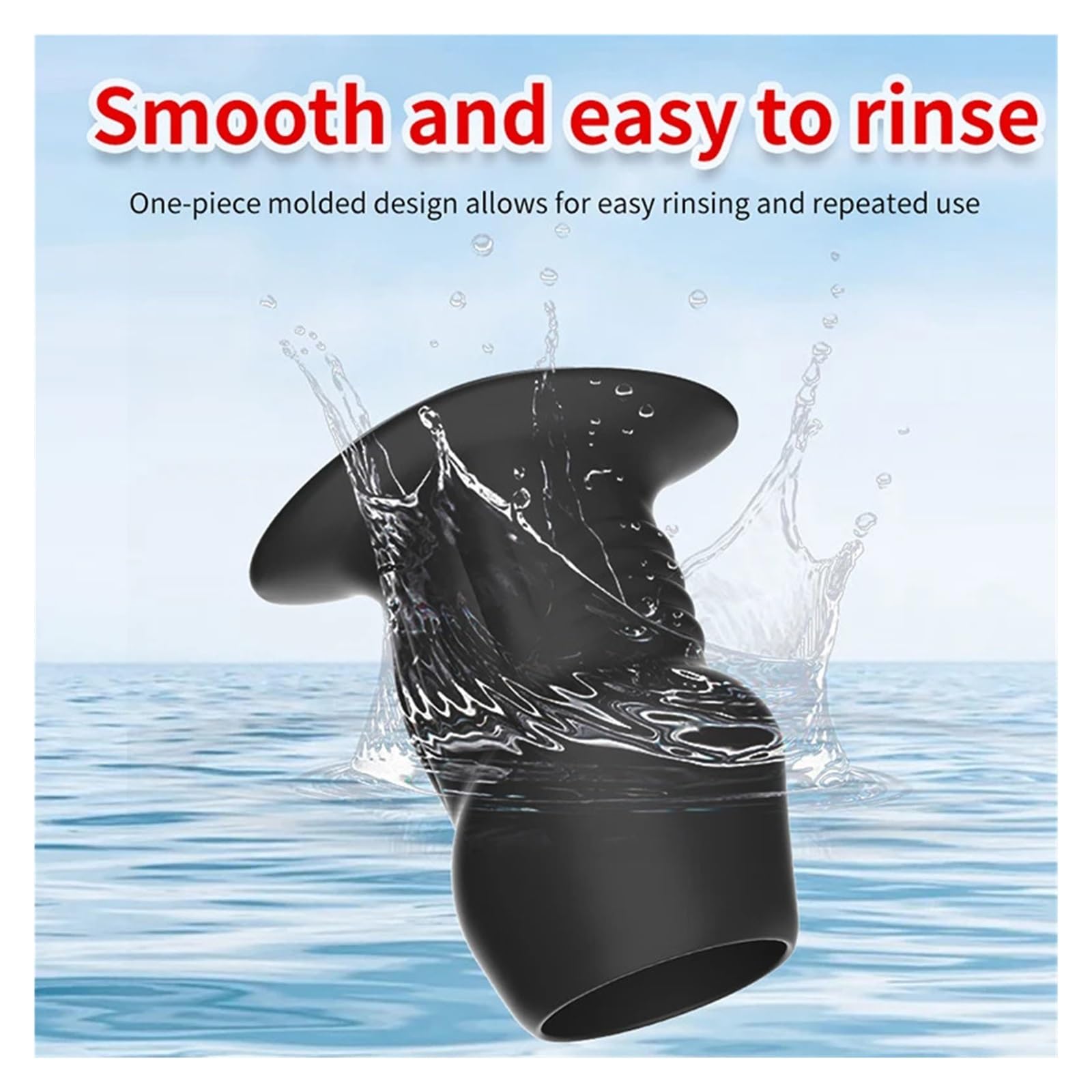 Plug Anal Creux Avec Bouchon Stopper - Dilatateur Expander Tunnel En Silicone Noir, Neuf