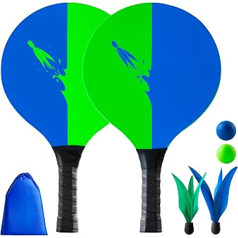 U&C Planet Beachball Set Paddle Ball Game Wooden Beach Brawler Set Brawler Game for Kids & Family for Garden Beach Party