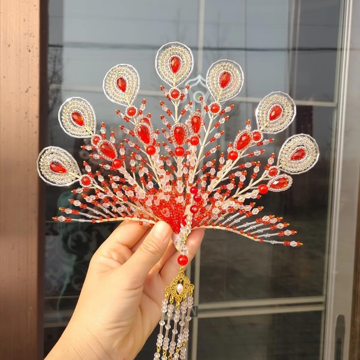 Ancient Chinese Hanfu Headdress Opera Headband Handmade Phoenix Hairpin Performance Royal Concubine Crown