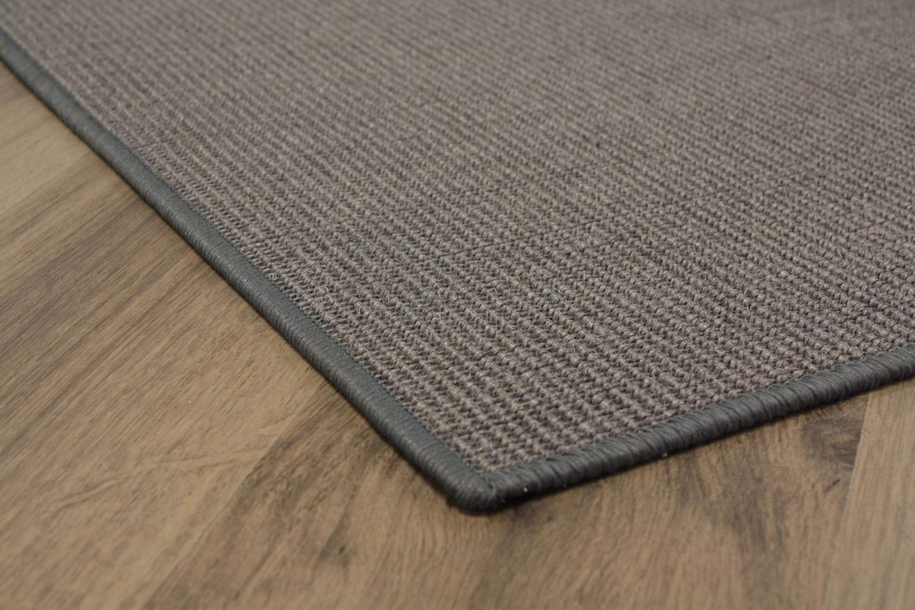 Sisalteppich umkettelt grau 100% Sisal gekettelt - Verschiedene Größen (70 x 140 cm)