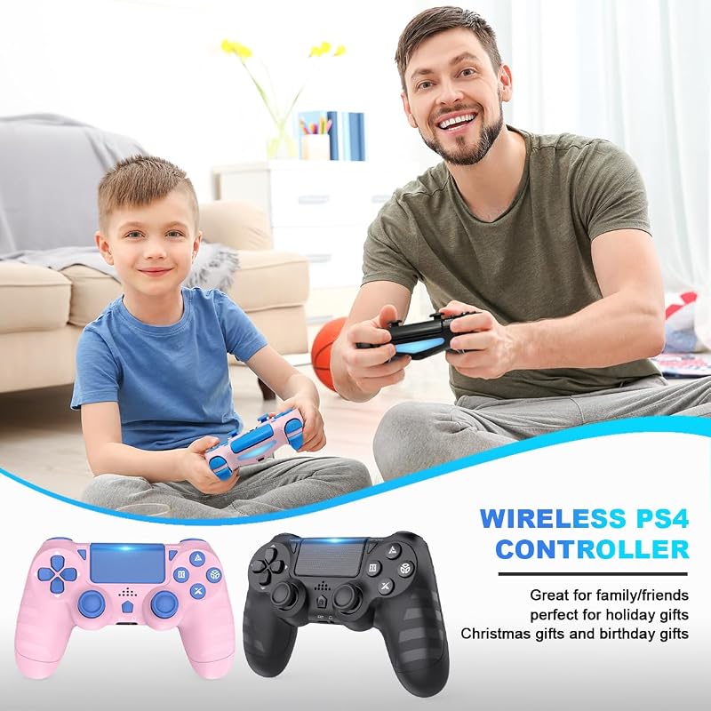 BootyBay 2db Vezeték Nélküli PS4 Kontroller Fekete-Rózsaszín 6 Tengelyes Mozgásérzékelő