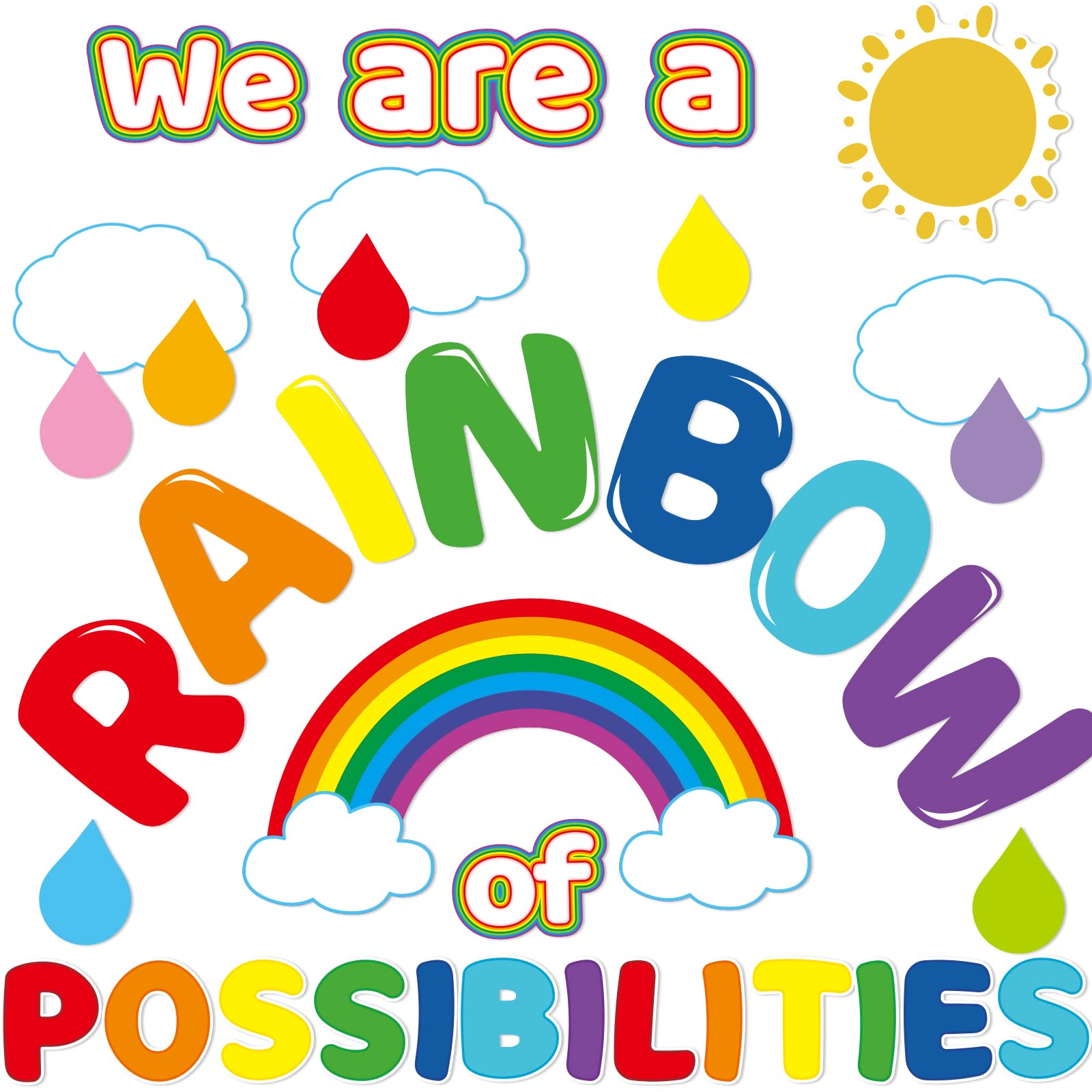 We Are A Rainbow Of Possibilities Bulletin Board Set, 51 OFF