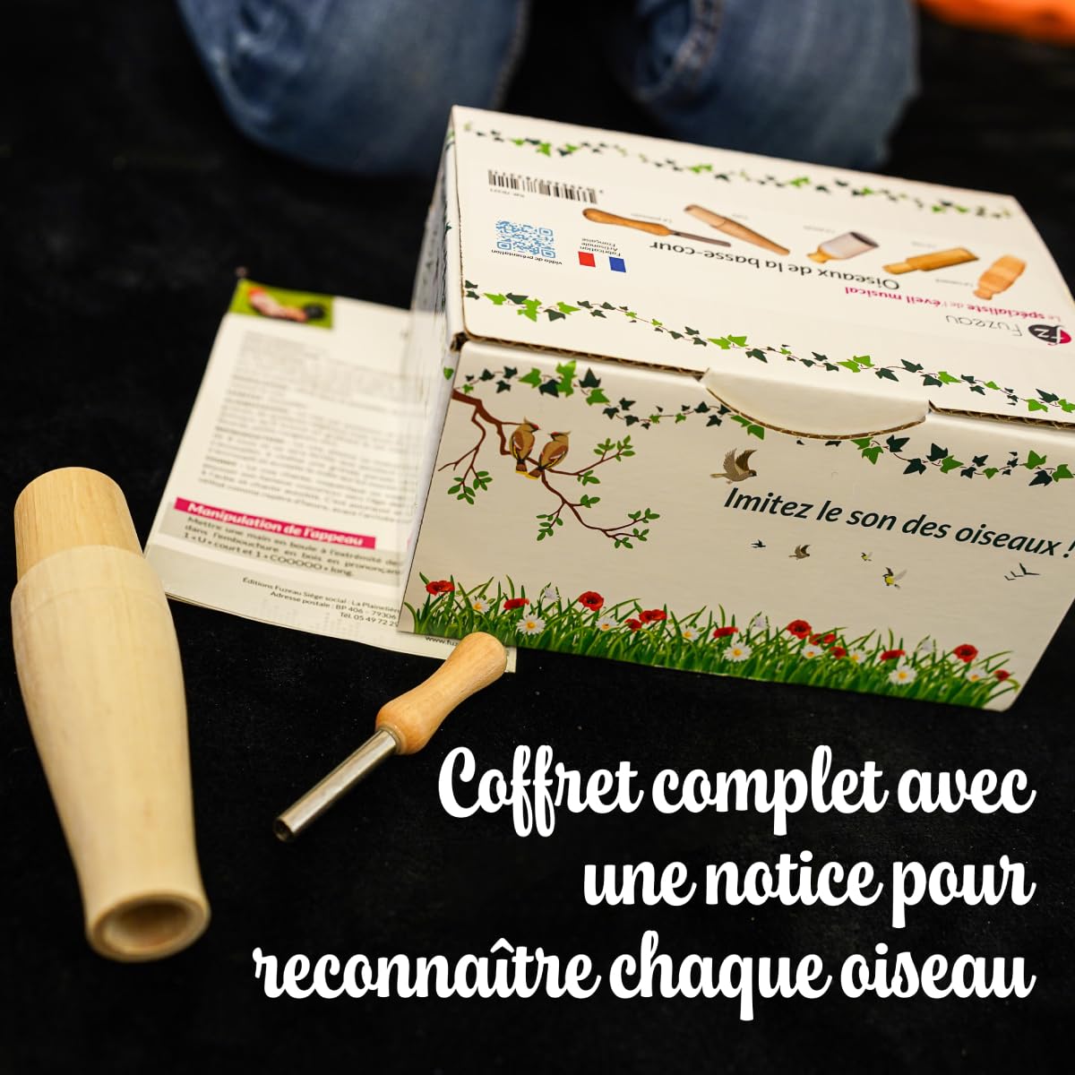 Fuzeau - Coffret De 5 Appeaux En Bois Naturel Pour Oiseaux De Basse-Cour - Reproduction Fidèle Des Sons Animaliers - Ambiance Nature – Dès 4 Ans – Instrument Ludique Et Éducatif - Réf. 78321