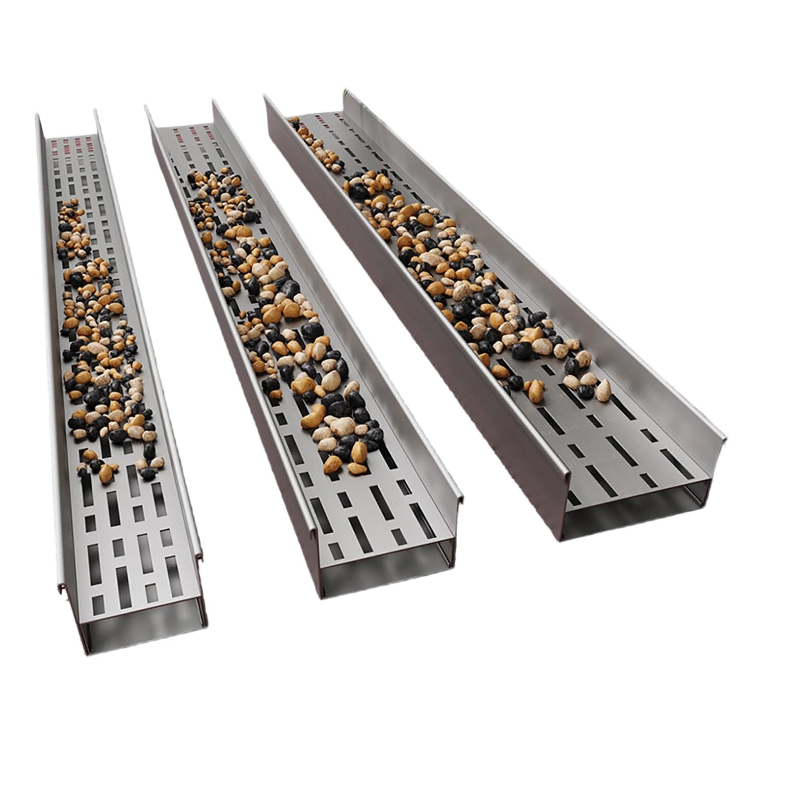 GLDYTVF 304 Stainless Steel Drainage Channel Outdoor Shallow Drainage Kit for Garden Adjustable Rainwater Drainage System (H15*W20CM/H5.91*W7.87IN)