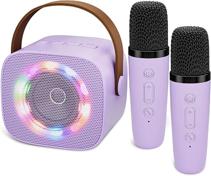 Karaoke Microphone Bluetooth Microphone 2-Piece Home Karaoke Set Speaker Wireless Karaoke Wireless Microphone Karaoke Machine Karaoke Equipment TF Card/Aux Playback Smartphone Compatible Music