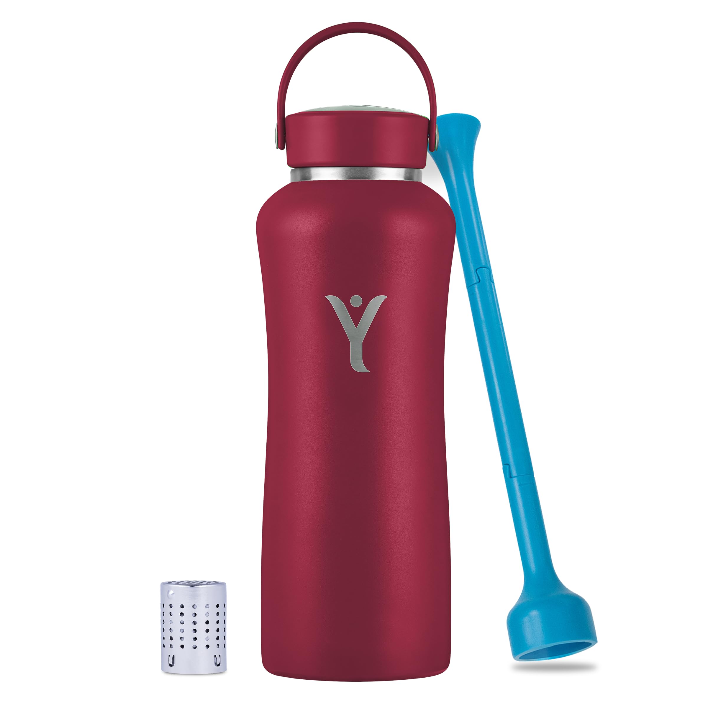 DYLN Insulated Water Bottle | 32 oz (950 mL) | Creates Alkaline Water On-The-Go | Keeps Cold for 24 Hours | Stainless Steel Reusable Bottle | Handle Cap | Multiple Colors