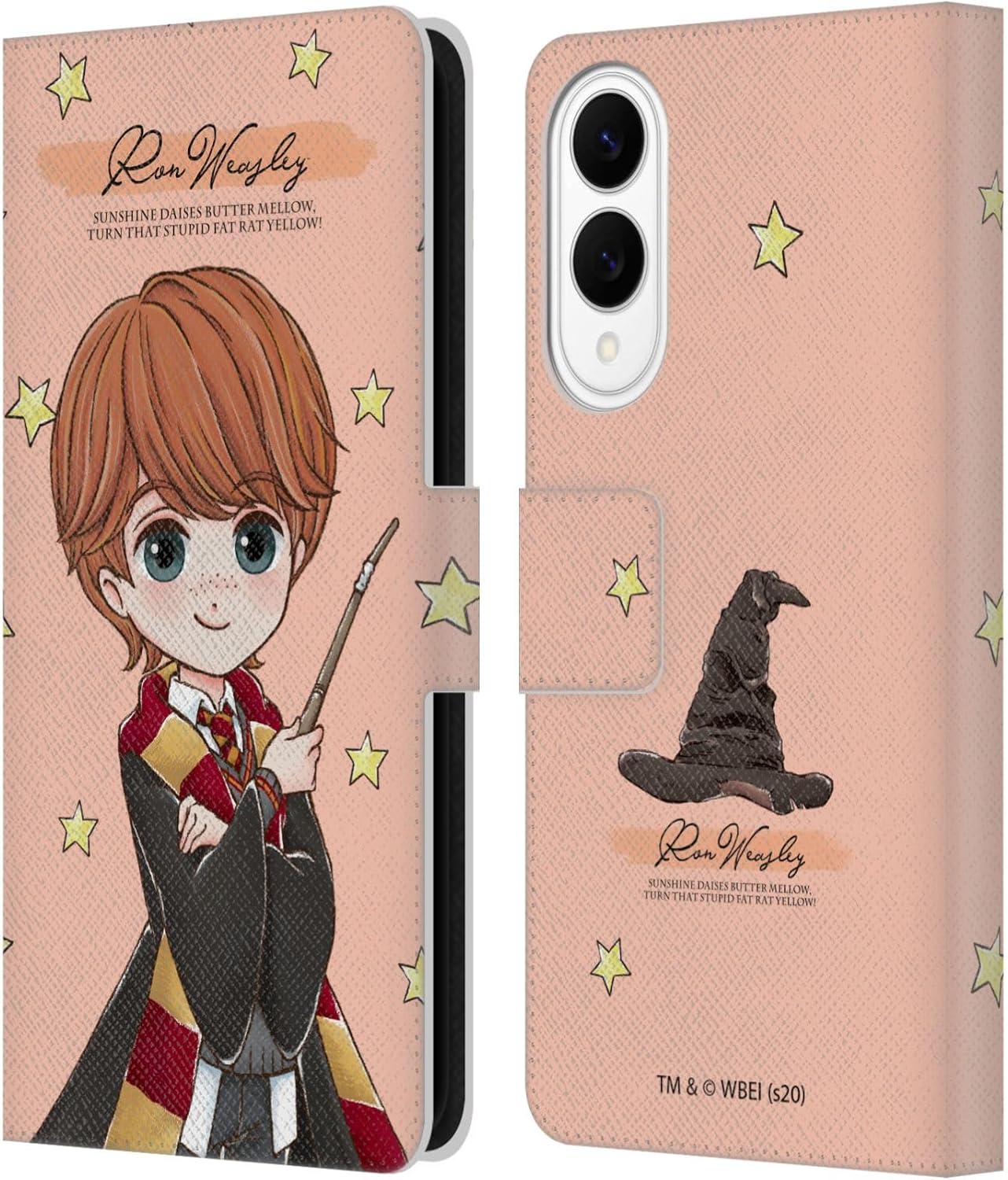 Head Case Designs Officially Licensed Harry Potter Ron Weasley Deathly Hallows XXXVII Leather Wallet Case Compatible with Samsung Galaxy S25 Edge