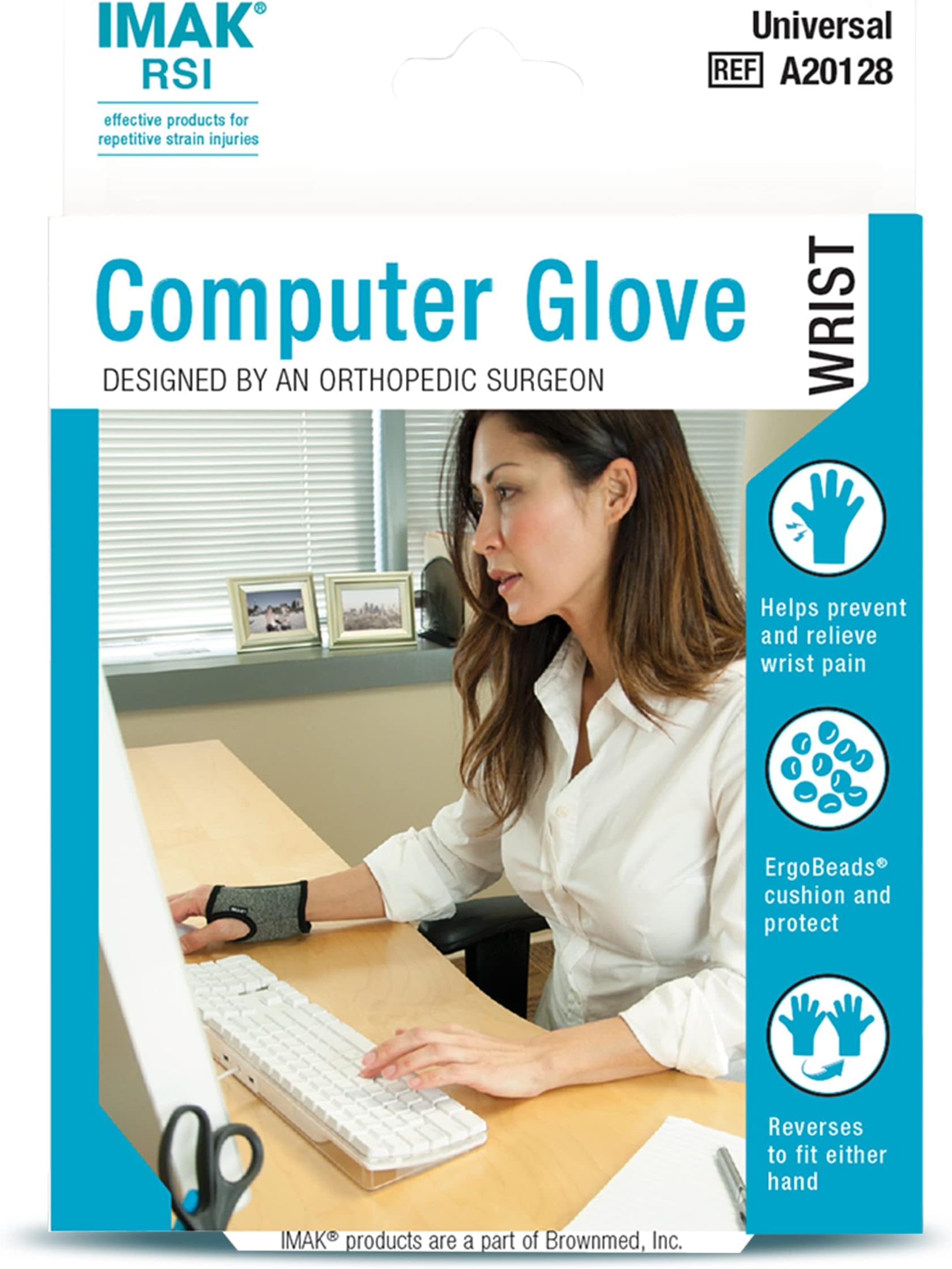 IMAK RSI Computer Glove - Wrist Stabilizer Brace for Work and Gaming