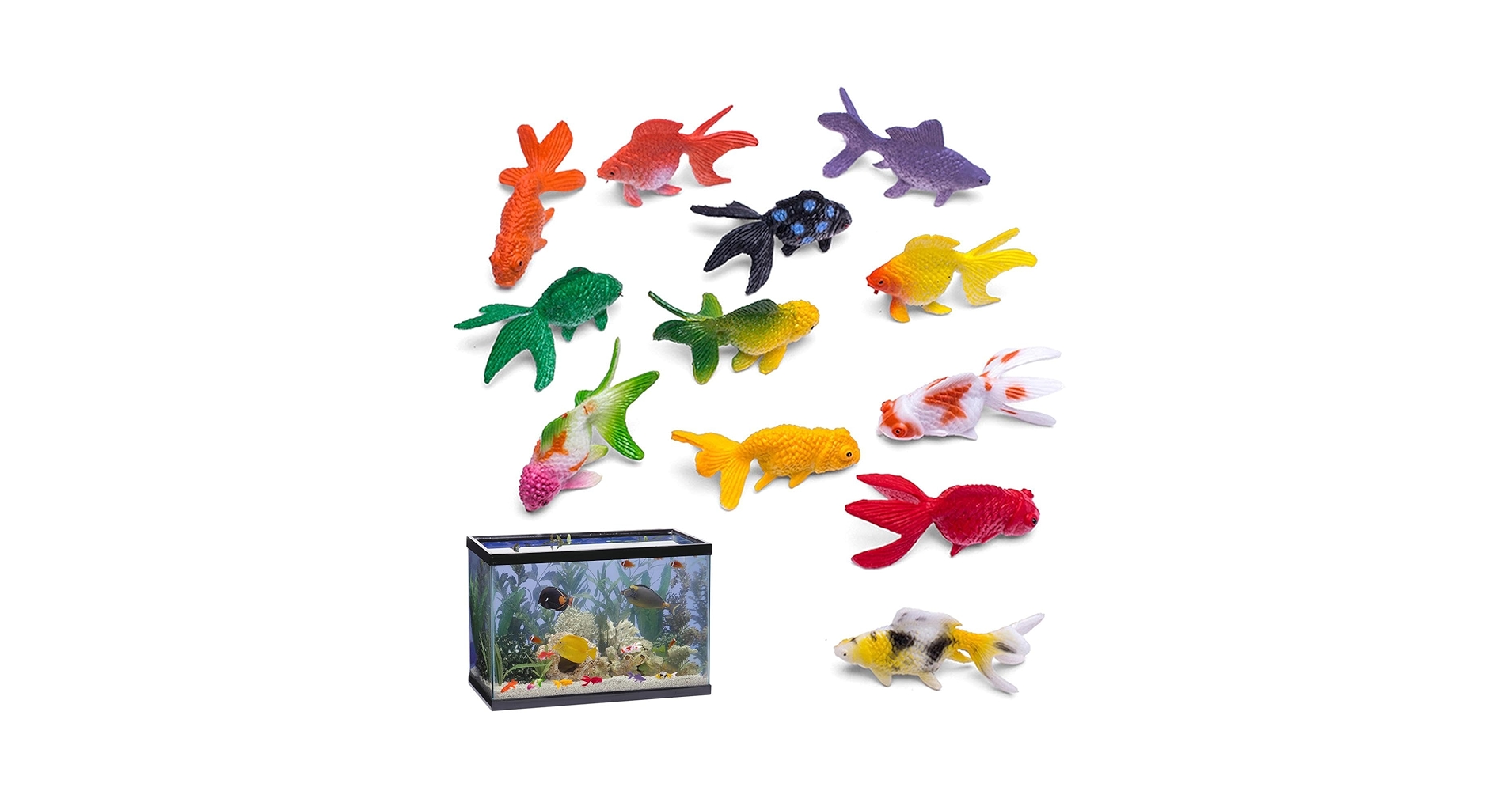 Amazon.co.jp: ミニ金魚フィギュアセット ミニチュア金魚の置物