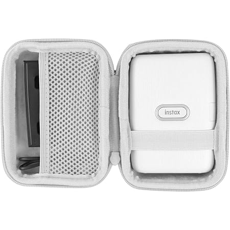 co2CREA Hard Travel Case Replacement for Fujifilm Instax Mini Link 2 1 Smartphone Printer (Ash White Case + Inside White)