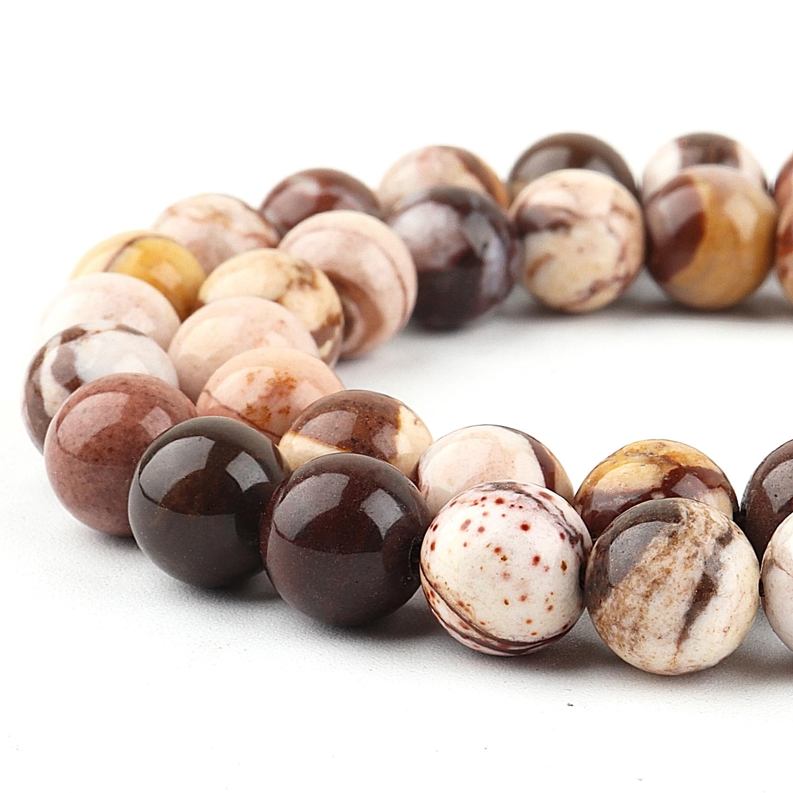 Natural Stone Beads Gemstone Beads for Jewelry Making - 6mm Australian Zebra Beads for Bracelets, Semi Precious Round Japser Beads(59-62pcs, 6mm, Australian Zebra)