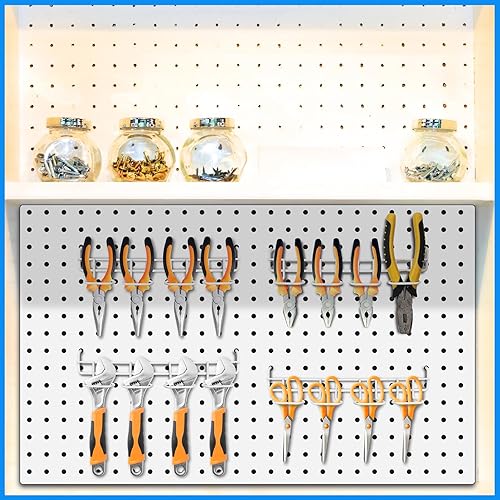 Miniatura 6 de Coume 4 soportes para destornilladores de tablero de clavijas, alicates de acero inoxidable, ganchos de exhibición, organizador de ganchos de