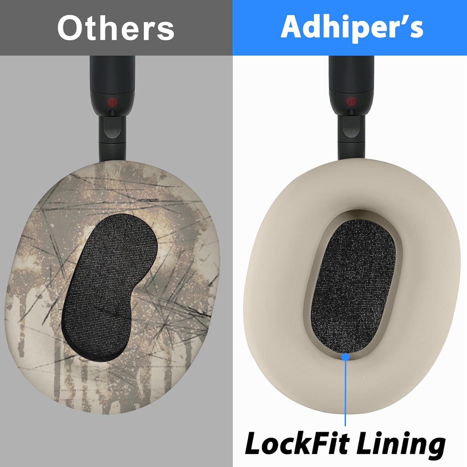 Adhiper 3Sets Silicone Sweat Case Cover for Sony WH-1000XM5 Headphones, Embody XM5 Earpad Cover/Ear Covers/Headband Cover Protector, Washable Sweatproof Soft Silicone Headphone Accessories(Off White) - Image 3