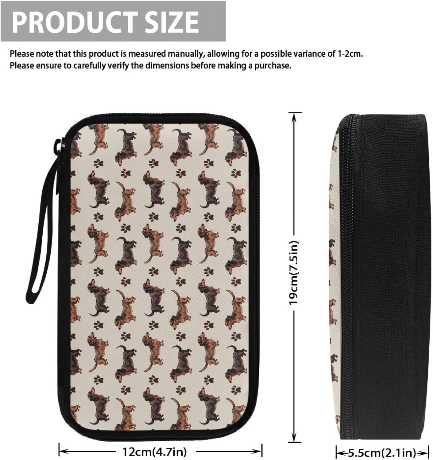 Dachshund Paws Print Cord Travel Organizer for Men Women Small Cord Bag Electronic Cord Organizer Travel Case Cable Essentials for Phone SD Card image 5