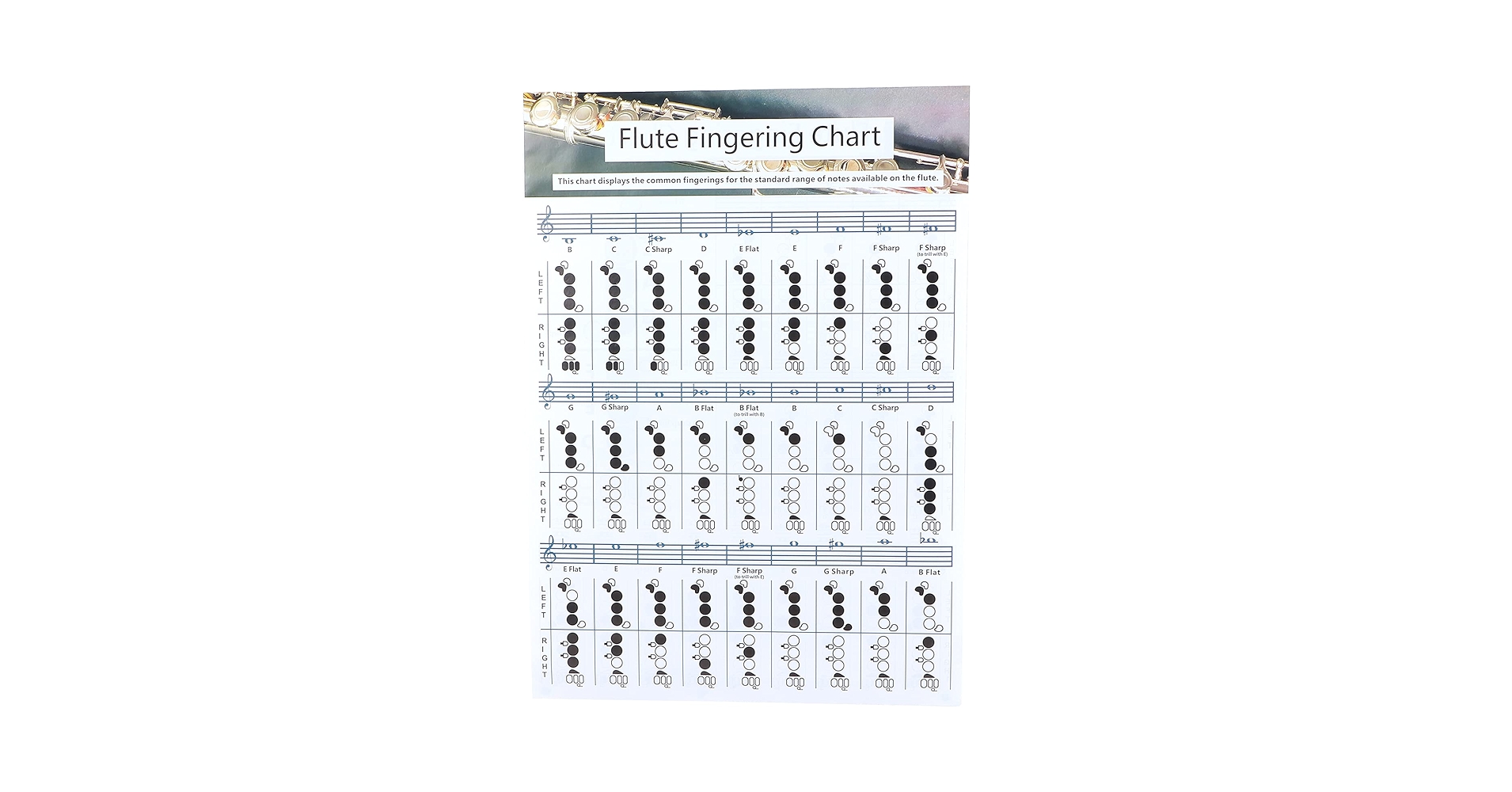 CHOROi C-フルート　ドイツ運指 Amazon | Kafuty-1 フルート運指表、フルート運指コード表練習用