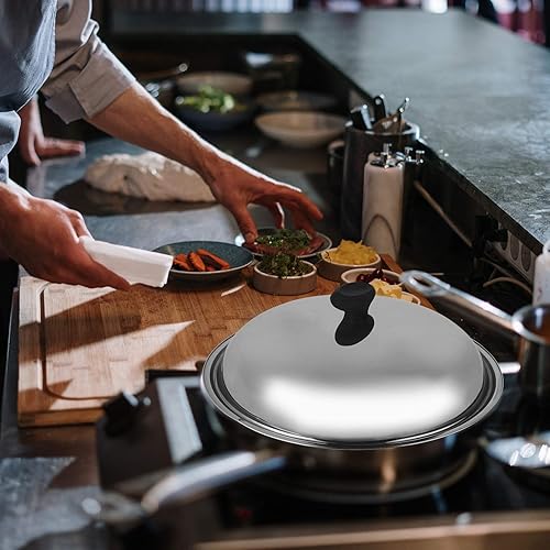 Miniatura 8 de YARNOW Tapa universal de acero inoxidable, tapa de olla de repuesto de 15 pulgadas, tapa universal para ollas (el estilo de cuentas superiores es