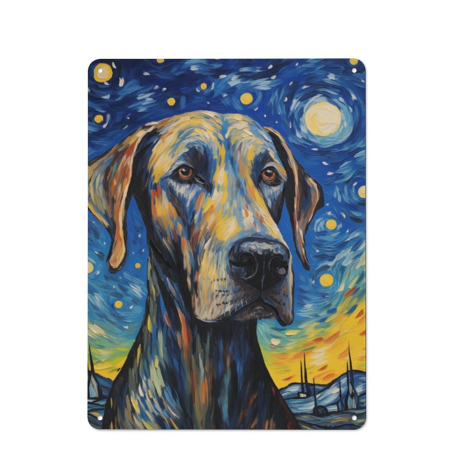 Junmoney Great Dane Tin Wall Plaque 40X30cm With For Dining Room Or Kitchen, A Metal Wall Feature For Kitchens And Dining Spaces