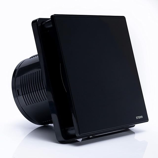 STERR Black Extractor Fan Bathroom 100 mm Inline Extractor Fan - Extractor Fan - Bathroom Fan Extractor - Bathroom Fan