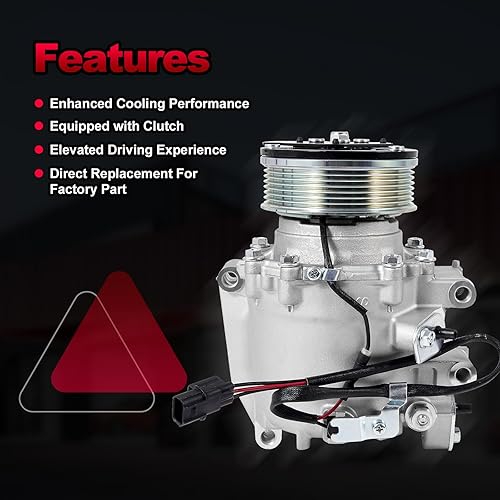 Miniatura 4 de AUTOBABA Compresor de CA compatible con Honda Civic 2006-2011 1.8L, compresor de aire acondicionado con embrague reemplazos # 38810RRBA01,