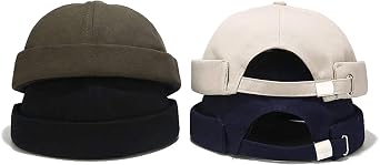 Umeepar Unisex Cotton Docker Hat Cap Cuffed Beanie Hat Harbour Sailor Summer Hat for Men Women