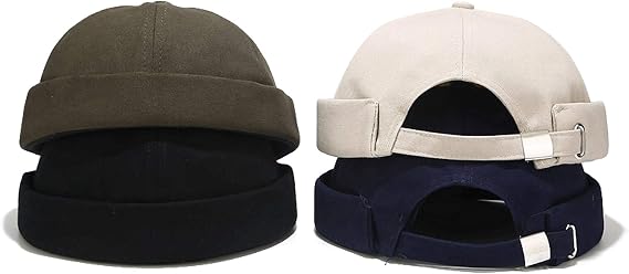 Umeepar Unisex Cotton Docker Hat Cap Cuffed Beanie Hat Harbour Sailor Summer Hat for Men Women