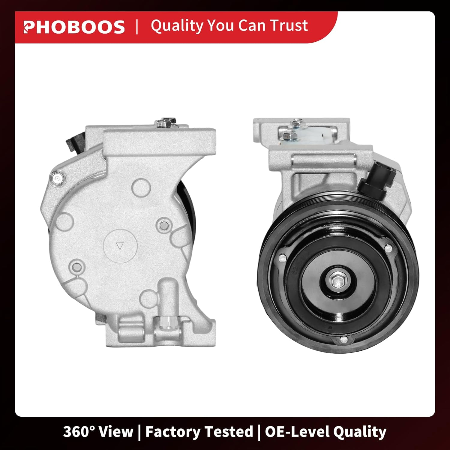 PHOBOOS A/C Compressor with Clutch Compatible with Jeep Grand Cherokee 2011-2016 & Dodge Durango/Challenger 2011-2015 & Chrysler 300 2011-2013, V6 3.6L, Fast Cooling, Ref. CO30008Z, 98311