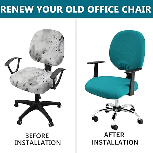 Miniatura 4 de KRFOONN Fundas elásticas para silla de oficina de computadora, fundas universales para silla de oficina, 2 piezas, protector universal para silla