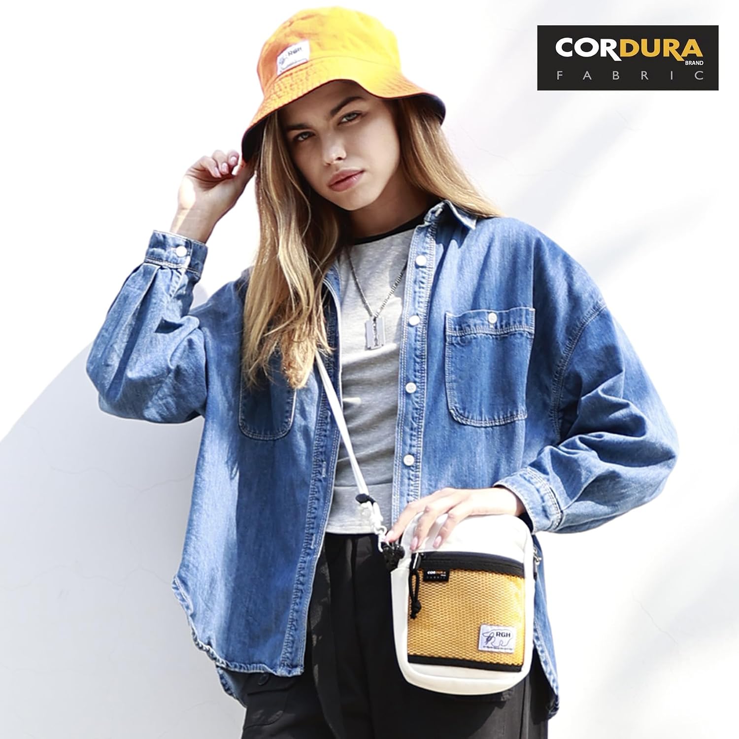 Rough Enough Small Crossbody Purse Cell Phone Shoulder Bag Fanny Pack for Women Girls Preppy Teen Casual Travel EDC White