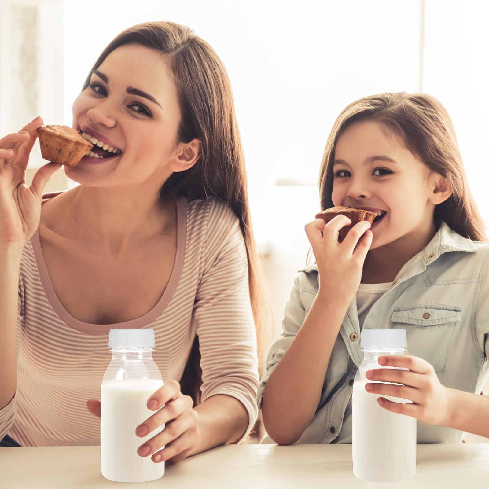 4 Bottiglie Di Plastica Per Latte Da 250 Ml Con Coperchi: Riutilizzabili E Salvaspazio Per Mini Frigo, Perfette Per Succhi, Frullati E Controllo Porzioni In Ufficio O Scuola