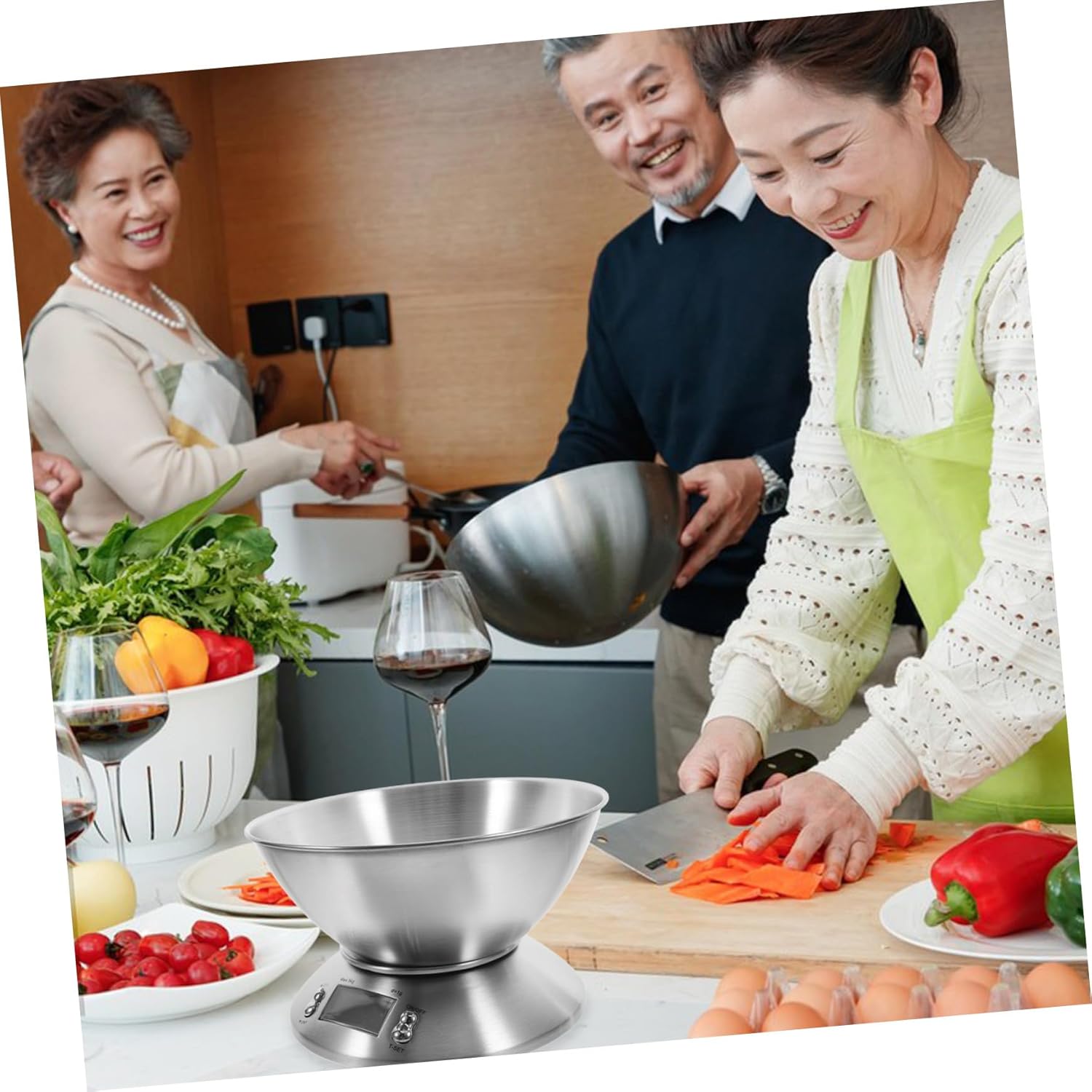 Small Stainless Steel Digital Kitchen Scale Multifunctional Food Weighing Scale with Clear Display and Use Buttons for Home and Commercial Baking Meal Prep