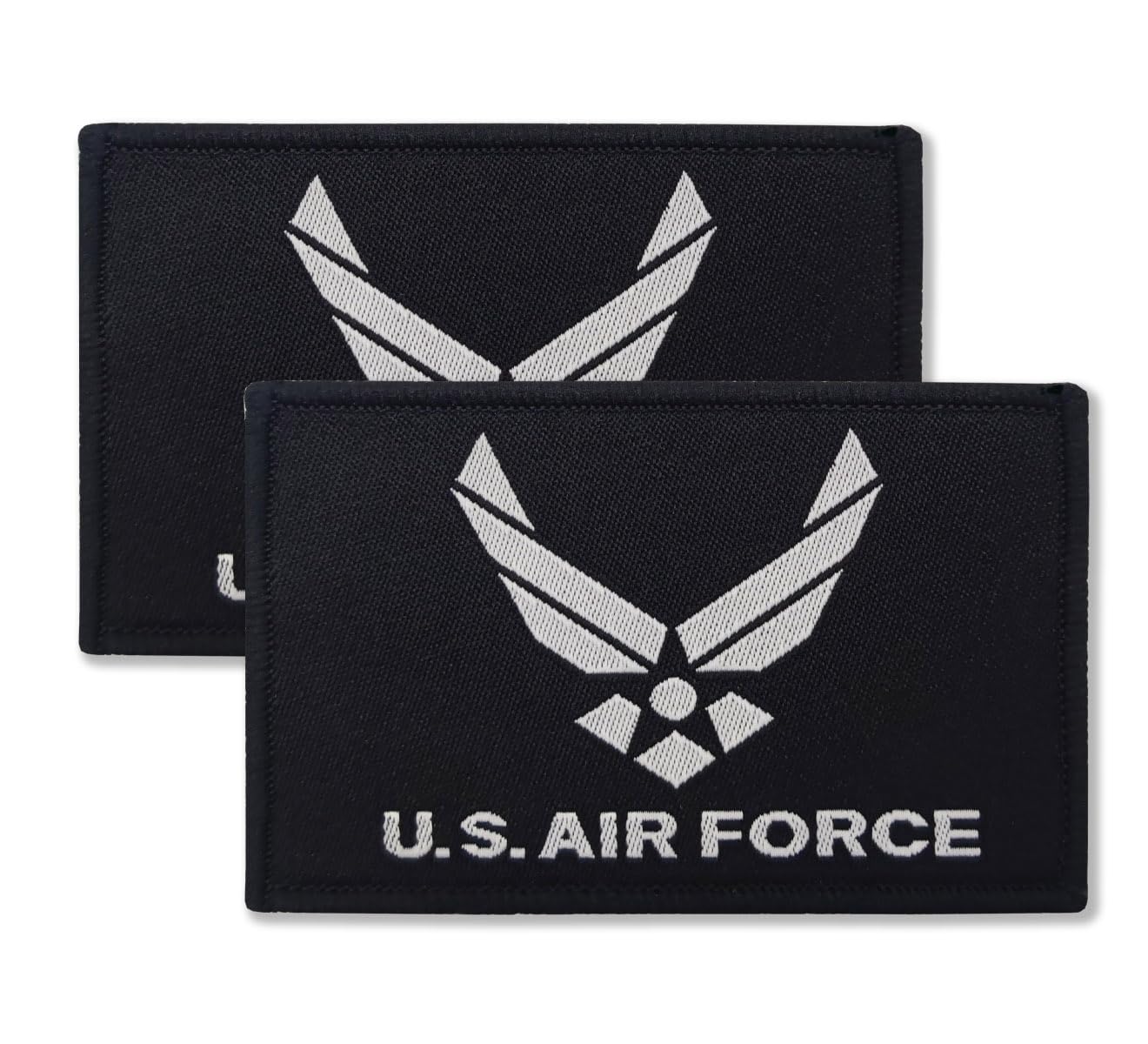 Overdecor Black US Air Force Wings Flag Patch Tactical Army Military Patches - Hook and Loop Fastener, 2 Pack
