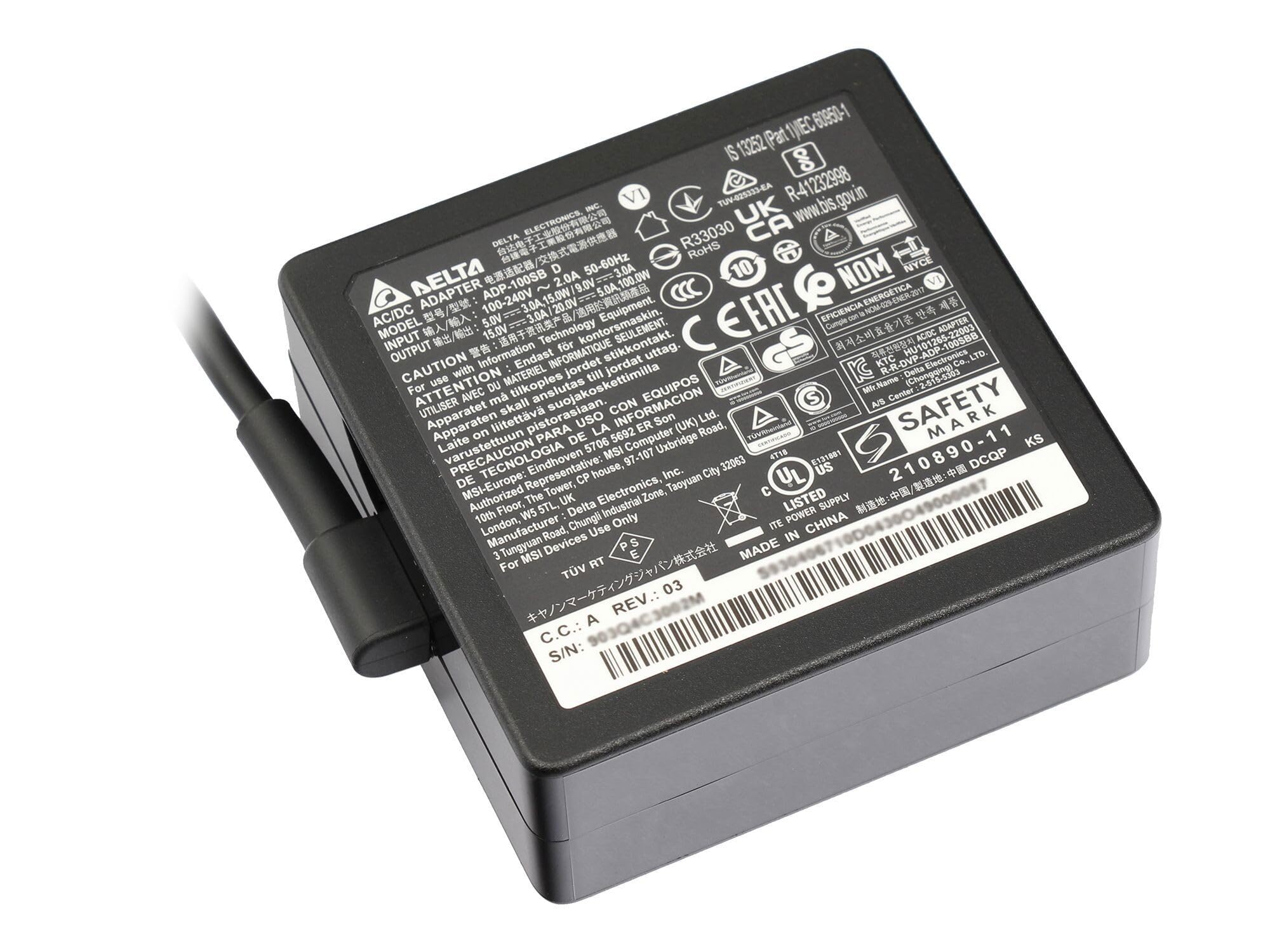 Delta Electronics ADP-100W-PWD-EU USB-C Zasilacz 100 Watt