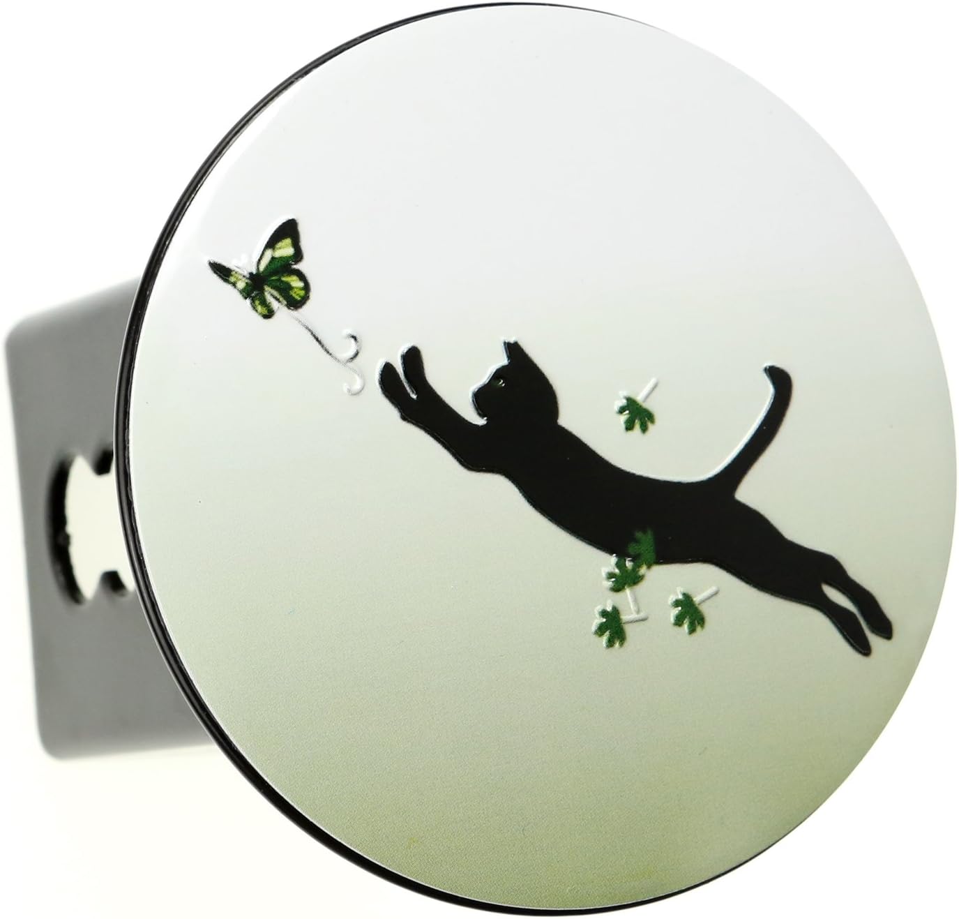 Embossed Metal Emblem on Metal Trailer Hitch Cover (Fits 2" Receivers, Holstein Cow)