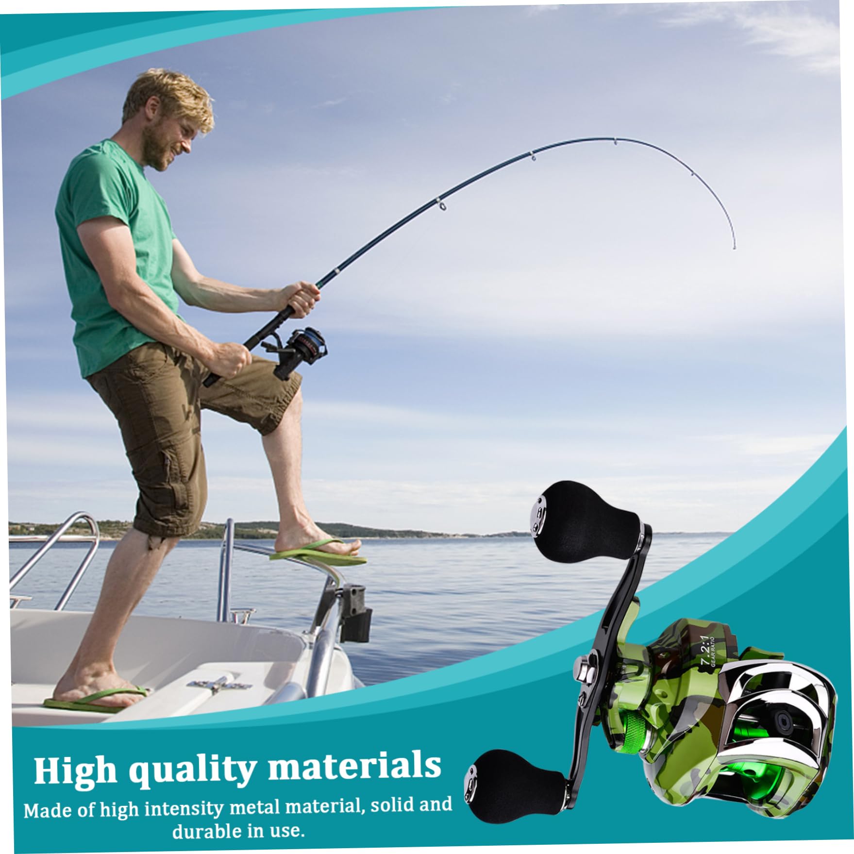 Moulinet Baitcasting 18 + 1 Roulement à Billes 7.2: 1 Rapport De Vitesse 9 Vitesses Freinage Baitcaster Double PoignéE Nylon Robuste 10KG Moulinet De PêChe Accessoires De PêChe