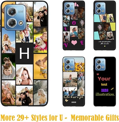 Vista 24 de Funda personalizada para Motorola Moto G Stylus 2021 con nombre de foto, texto y foto, GStylus personalizado -21 funda suave y fina (negro) de 6.8