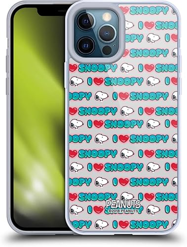 Vista 241 de Head Case Designs Funda de gel suave con licencia oficial de Peanuts I Love Pattern Snoopy Boardwalk Airbrush compatible con Apple iPhone 15